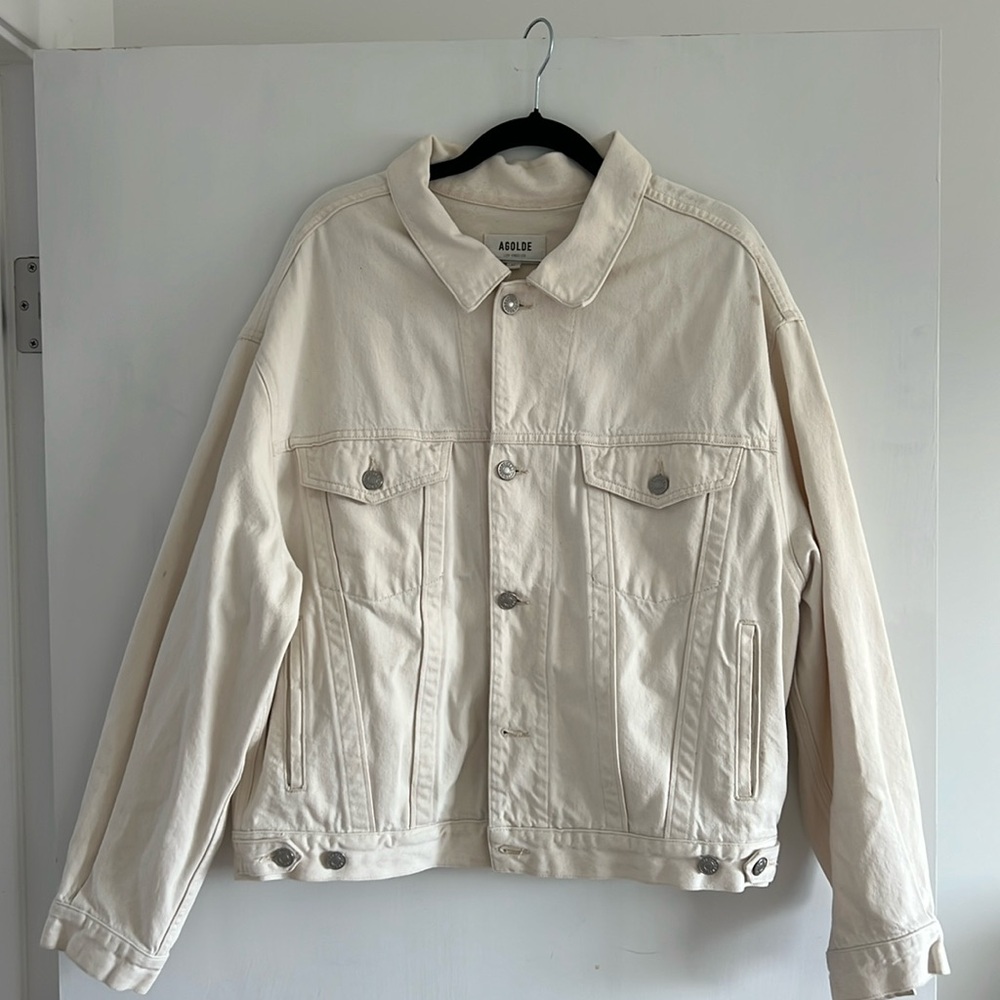 AGOLDE ivory denim jacket | size M